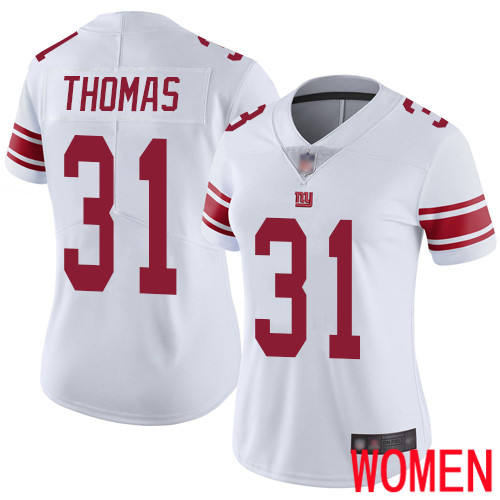 Women New York Giants #31 Michael Thomas White Vapor Untouchable Limited Player Football NFL Jersey